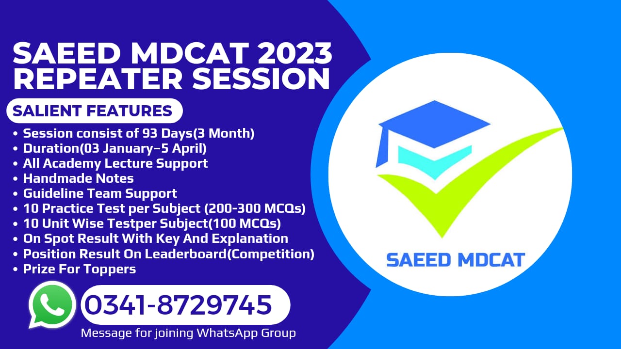 SAEED MDCAT REPEATER SESSION 2023